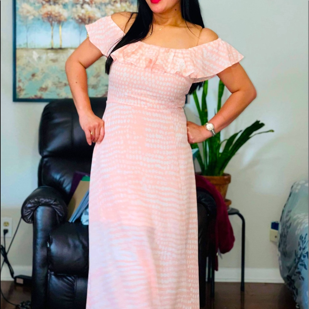Bcbg Off shoulder maxi dress